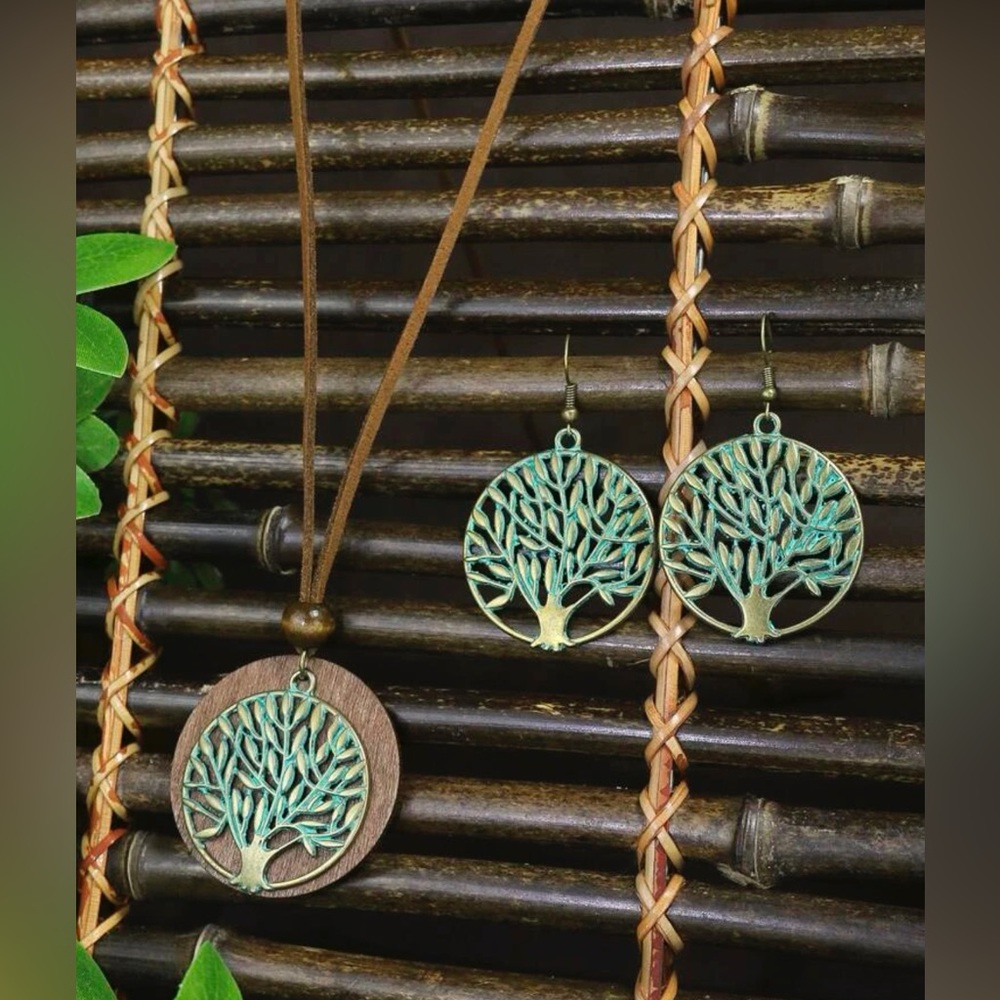 Tree of life necklace and earrings